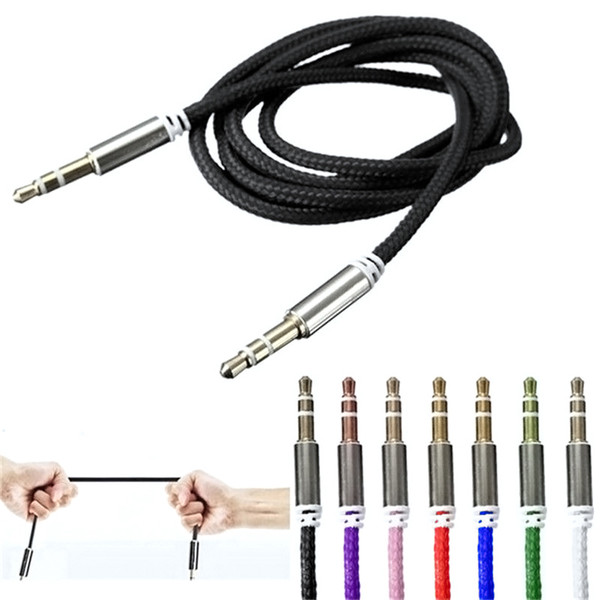 High Quality 1M Car Audio Jack Plug Male To Male AUX Cable 3.5 Mm Audio to Cables For Headphone MP3