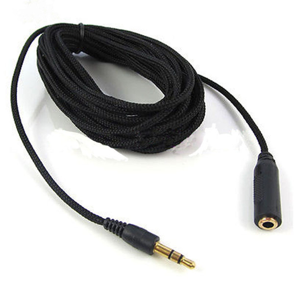 Hot Sale Blk 3.5mm Stereo Audio Earphone Extension Cable 5m Ultra Long for headphone computer cellphone MP3/4