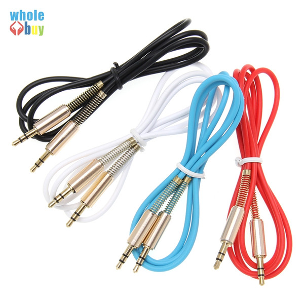 AUX Cord Spring Cable for iPhone Car Headphone Speaker Jack To Jack Audio Cable 3.5mm Male to Male AUX wholesale500pcs/lot