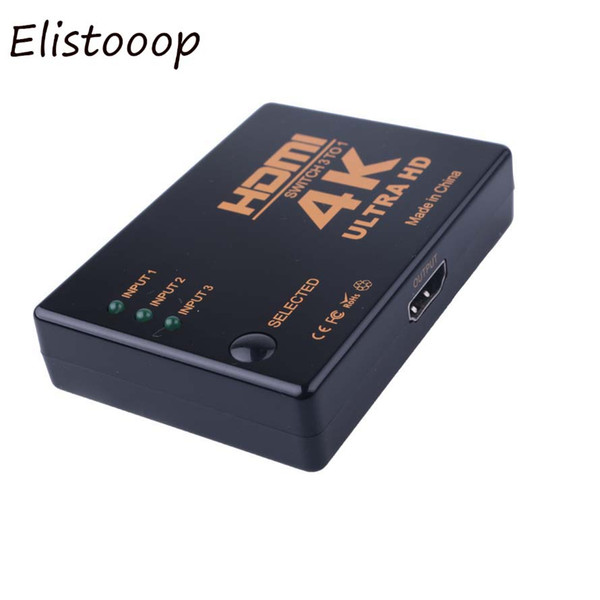 Elistooop 4K*2K HDMI Switch 3 Port Switcher Splitter Box Ultra HD for DVD HDTV Xbox PS3 PS4