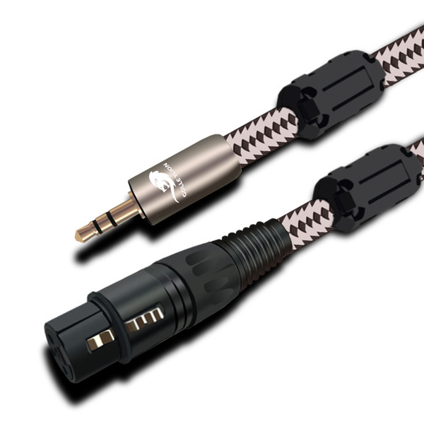 High Stereo Mini Male 3.5mm to XLR Female 3 pin Audio Cable For iPhone Mixer Mixing Console Microphone 1m 2m