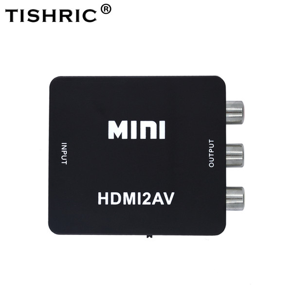 TISHRIC Original HD 1080P for HDMI To AV/RCA CVBS Adapter Mini for HDMI2AV Video Converter Box PS3/PC/VCR/NTSCC