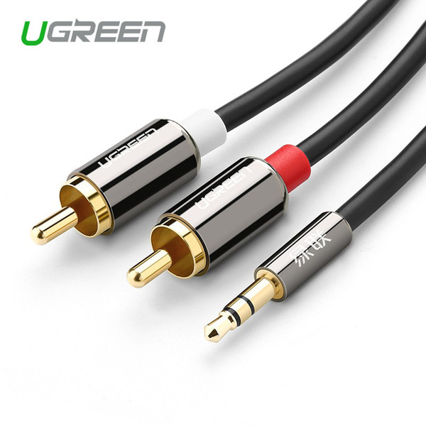 Ugreen rca jack cable 2 rca male to 3.5 male audio cable 2m 3m 5m aux for Edifer Home Theater DVD VCD iPhone Headphones