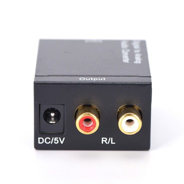 Black Digital to Analog Audio Converter Adapter Digital Adapter Optic Coaxial RCA Toslink Signal to Analog Audio Converter RCA