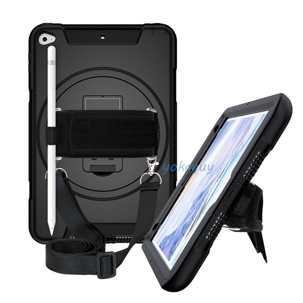 iPad Mini 5 2019 7.9 iPad Mini 4 Case 360 Degree Rotating Adjustable Hand Strap Shoulder Strap Shockproof Protective Case For iPad Mini 4/5