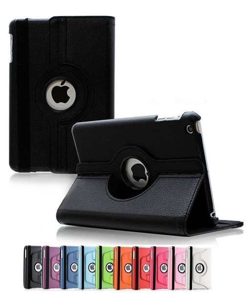 PU Leather 360 Degree Rotating Multi-angle Stand Folio mart Wake Up Sleep Case For Apple iPad 2 3 4 mini 1 Air Pro