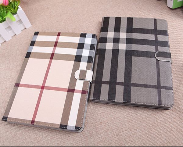 High Quality Stand Tablet Cover Grid Plaid iPad Case For iPad mini 1234 ipad pro 9.7/10.5/11 Air 2 Lattice Case DHL 20pcs