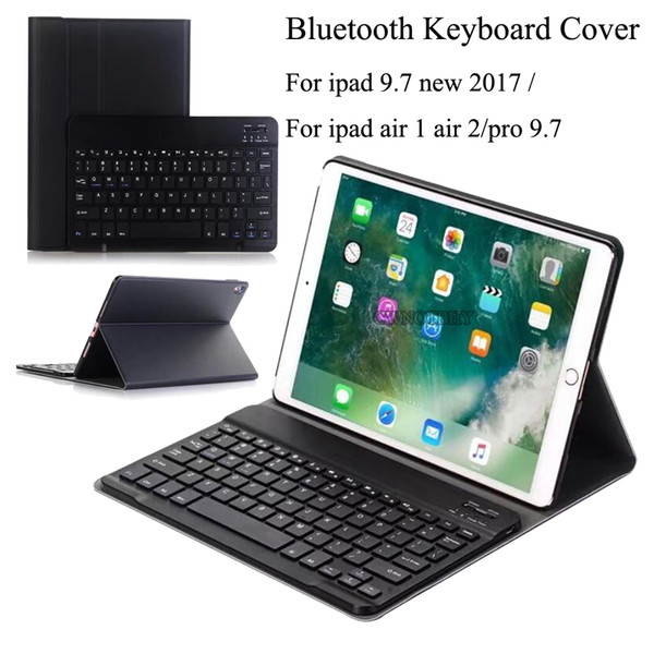 For New Ipad 9.7 2017 A1822 A1823 Wireless Bluetooth Keyboard Ultra Thin PU Leather + ABS Keyboard Removable For Ipad air 1/2