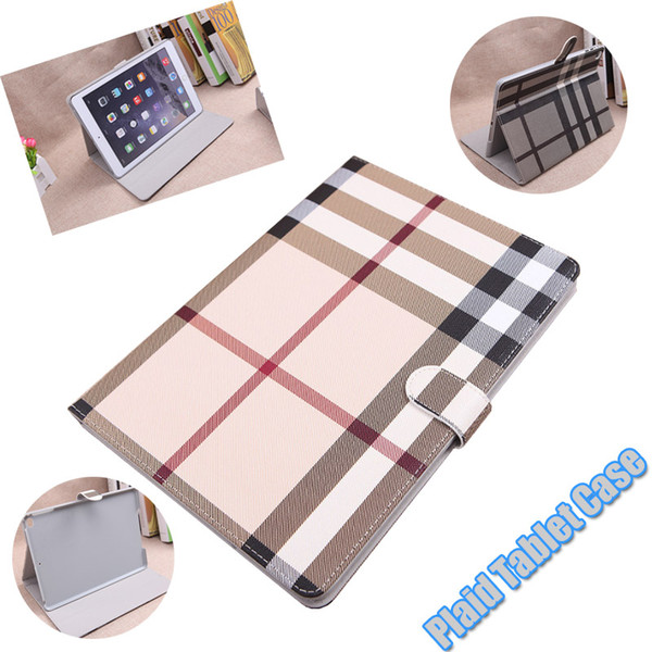 For Apple iPad Air 2 case Lattice Cover With Card Slots Business Plaid Stand Flip PU Leather Protective Skin Case Tablet Accessory