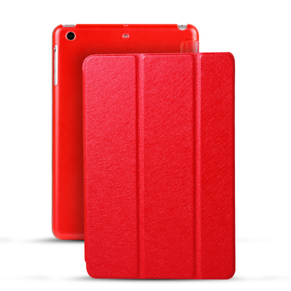 Smart Case Cover PU Leather Silk Pattern Magnetic Cover with Sleep Wake For ipad 2 Ipad Air 2 mini4