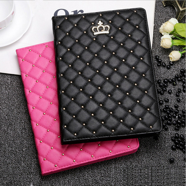 Luxury Rhinestone Crown PU Leather Tablet case for iPad 2 3 4 5 6 IPAD mini 1 2 3 ipad air 1 2 with stand shockproof Dormancy Cover cases