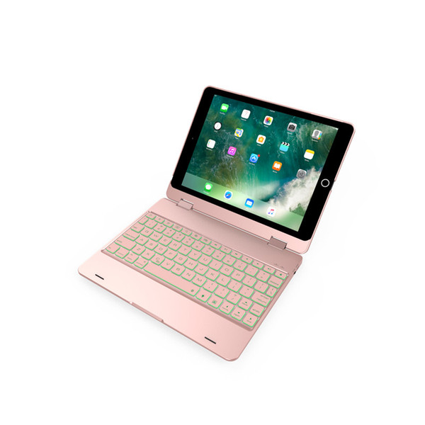 Ultra Thin Alumium Folio Shell ABS Bluetooth Wireless Keyboard Backlight Keyboard Stand Folio back Cover for iPad 6 9.7 iPad Air2 3