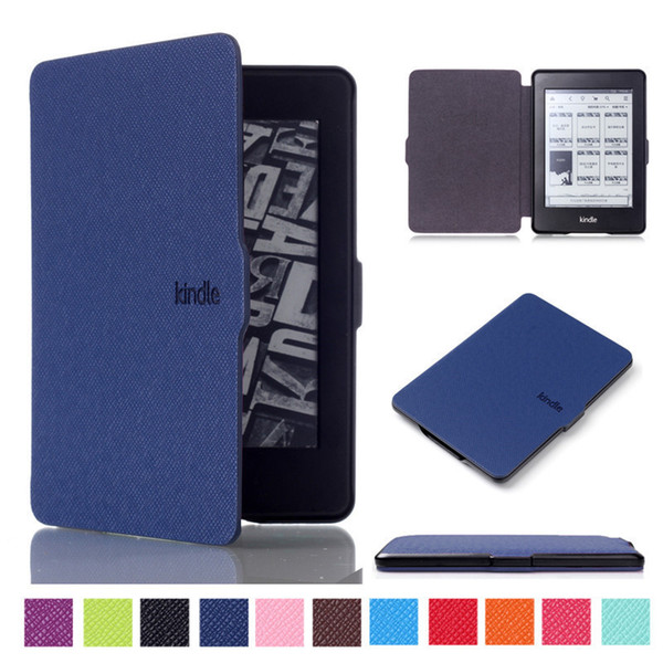 Solid Smart Slim Leather Case For Amazon Kindle Paperwhite 1 2 3 6