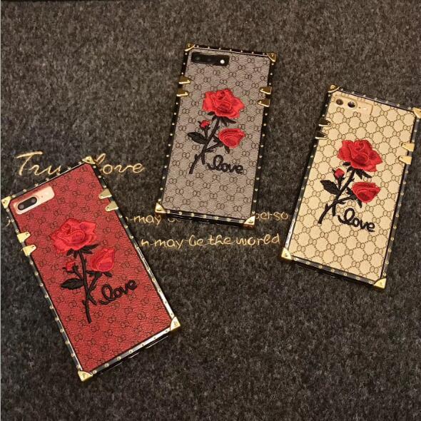 Luxury Embroidery Phone Case For Iphone X XR XS Max 8 7 6 6s plus OPP Vivo Cases TPU Rose Case In Back Cover Shell Paris Fashion Hull GSZ406