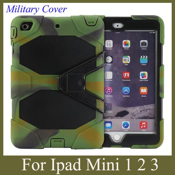 Tablet PC Hybrid Hard Cover for iPad Mini/mini 2 with stand shock dust proof military duty style case colorful tablet cover PCC003