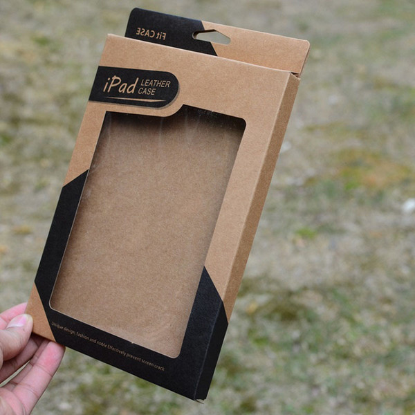 Kraft paper Retail package box for i pad mini 2 3 4 5 air 2 Tablet PC 7.9 9.7 inch Leather Case Cover Cases packaging boxes