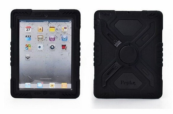 For iPad 6 Pepkoo Spider case Military Heavy Duty Waterproof Dust Shock Proof tablet Case Plastic + Silicone Stand for ipad air 2 ipad6 2017