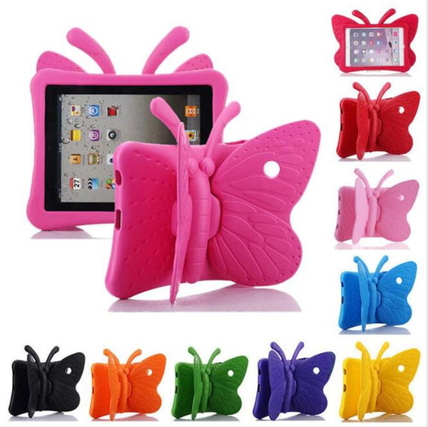 Butterfly Stand EVA Shockproof Tablet Cover for iPad 2/3/4 Air Air2 mini Pro New iPad 2017 2018 9.7inch Kids Case