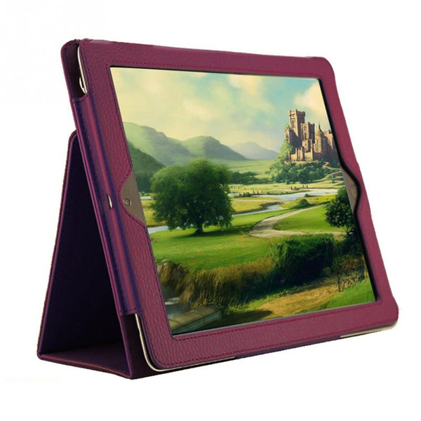 1 Pcs Litchi Pattern Protective Leather Fiber Lining Case For iPad 2/3/4 With Smart Sleep Wake Up Function