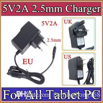 5V 2A DC 2.5mm Plug Converter Wall Charger Power Supply Adapter for A13 A23 A33 A31S ALL Tablet PC EU US UK plug Retail A-PD