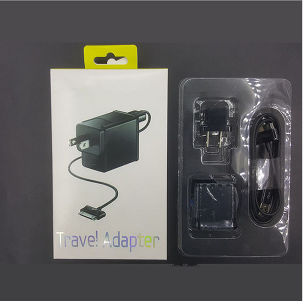 tablet PC chargers 5V 2A US EU UK plug cable 2 in 1 charger galaxy tab travel adapter charging for galaxy tab p1000 p7500 p7300 p6200 p6800