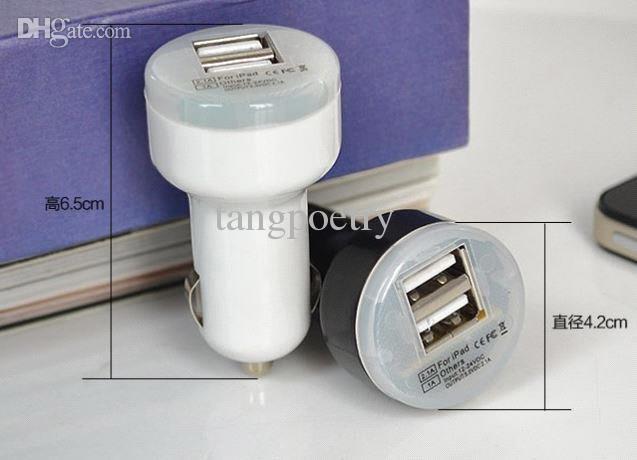 10PCS 2A + 1A Universal Dual 2 Port USB Car Charger for tablet pc phone double usb