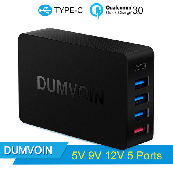 Quick Charge 3.0,DUMVOIN 5 Portable Wall Charger(3 USB Ports+QC 3.0 USB Port+Type C)for Xiaomi 5 4/Sumsang/HTC/Nexus/iPhone/iPad