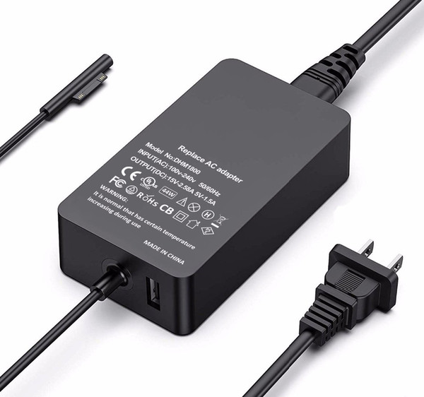 44W 15V 2.58A Power Supply for Microsoft Surface Pro 3/4/5/6/Surface Laptop 2/Surface Go & Surface Book