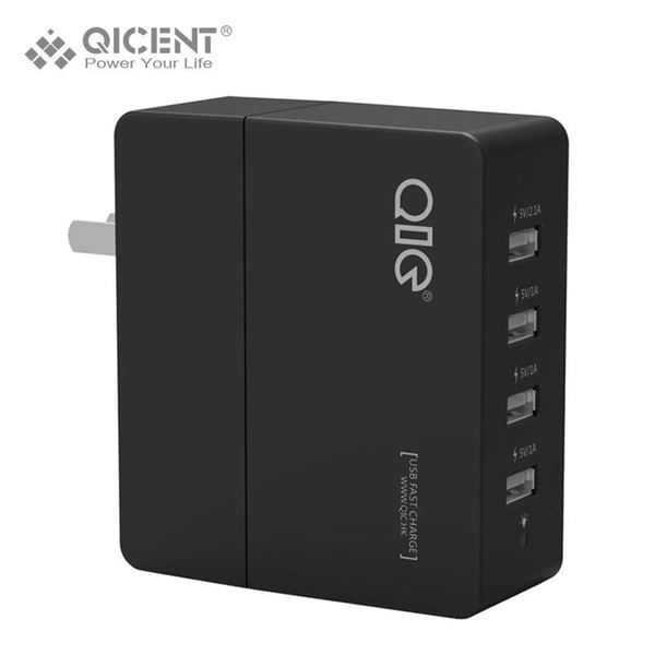 QICENT 5A Caricabatteria USB Universale, QICENT 4Port USB del Caricatore Della Parete adattatore 5V2.1A*1&1A*3 for iPhone Tablet