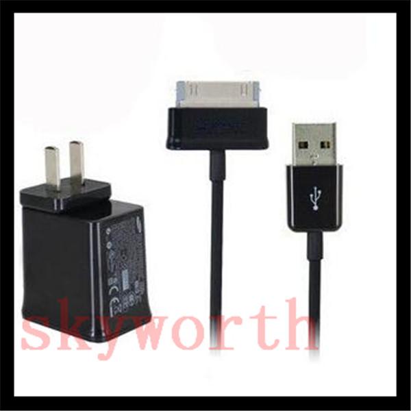 AC US EU Home Wall Charger Adapter + USB Data Cable Cord for SAMSUNG GALAXY TAB 2 P1000 Tab S S2 A TABLET PC