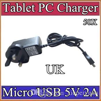 50X Micro USB 5V 2A Charger Converter Power Adapter UK plug 100-240V AC 50/60Hz for 7