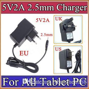 5V 2A DC 2.5mm Plug Converter Wall Charger Power Supply Adapter for A13 A23 A33 A31S ALL Tablet PC EU US UK plug Retail A-PD