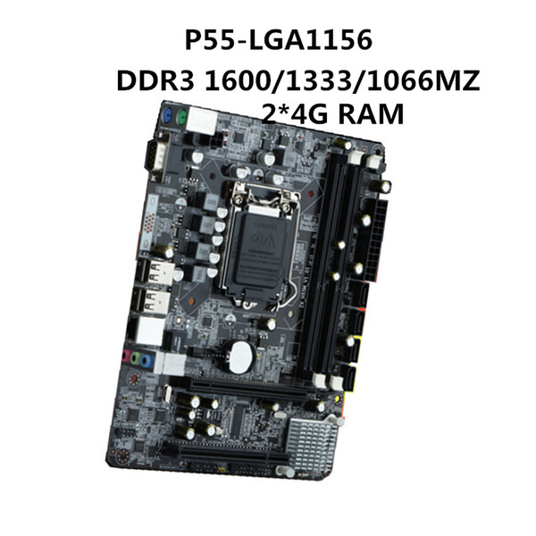 2018 New P55 Desktop motherboard motherboard LGA1156 pin DDR3 8G Intel Core i3 15 17 Series discrete graphics PCIEx16