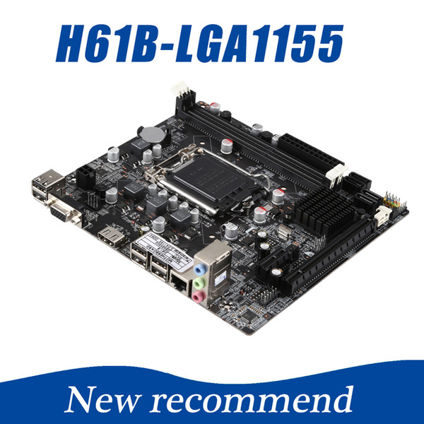 Desktop Computer Motherboard H61 LGA1155 Socket Max 16GB 2xDDR3 Mainboard PC Motherboard Support Core 2/3 Pentium/Celeron/Xeon