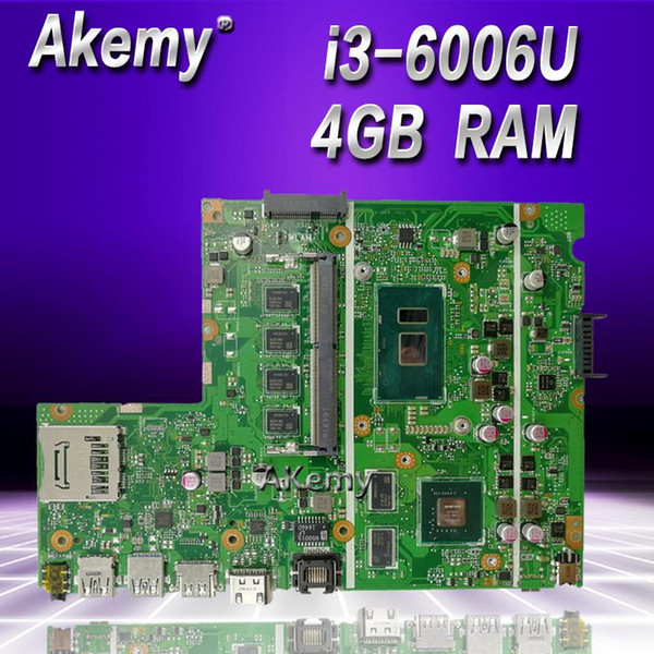 Akemy X541UJ i3-6006 CPU GT920M 2GB Onboard 4GB RAM DDR4L For ASUS X541UJ X541UVK Laptop Motherboard 100% Tested