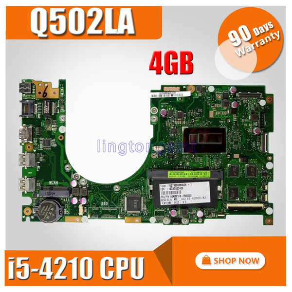 Q502LA motherboard i5-4210 4GB Memory REV 2.0 For ASUS Q502 Q502L Q502LA Laptop motherboard Mainboard