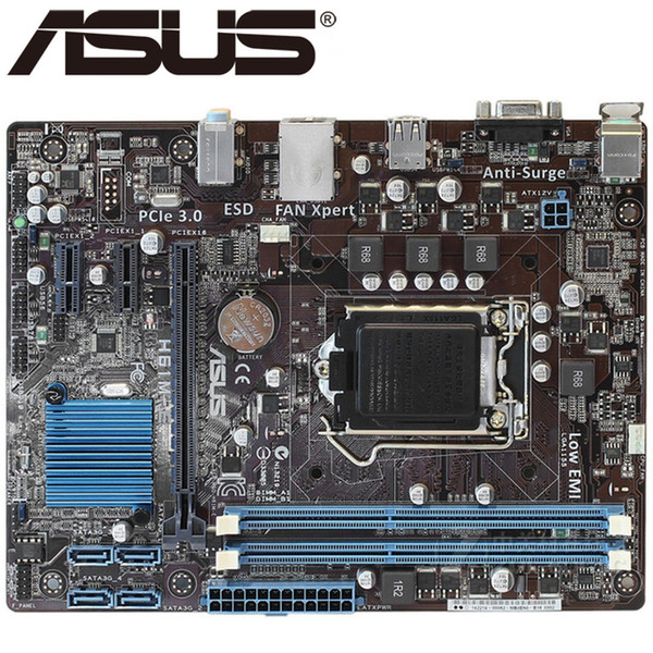 original motherboard ASUS H61M-E LGA 1155 DDR3 boards USB2.0 22/32nm CPU H61 Desktop motherboard Free shipping