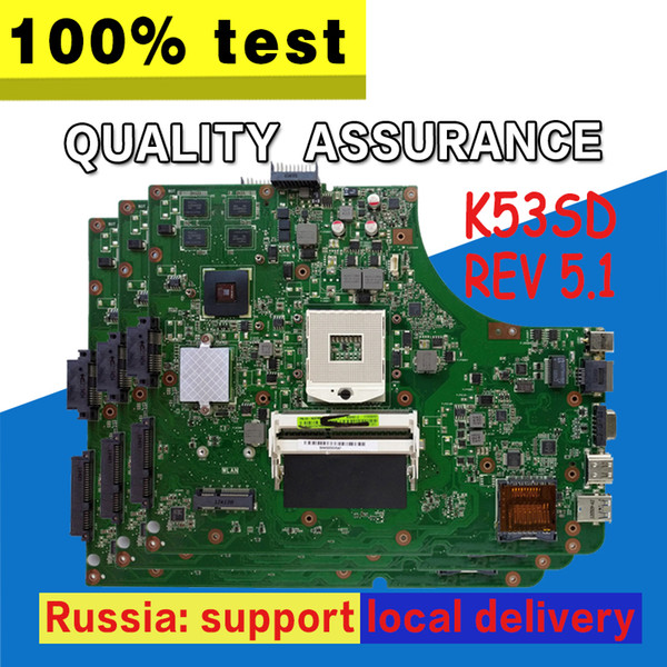 K53SD Motherboard REV 5.1 2GB GT610M HM65 DDR3 For ASUS K53SD Laptop motherboard Mainboard test 100% OK