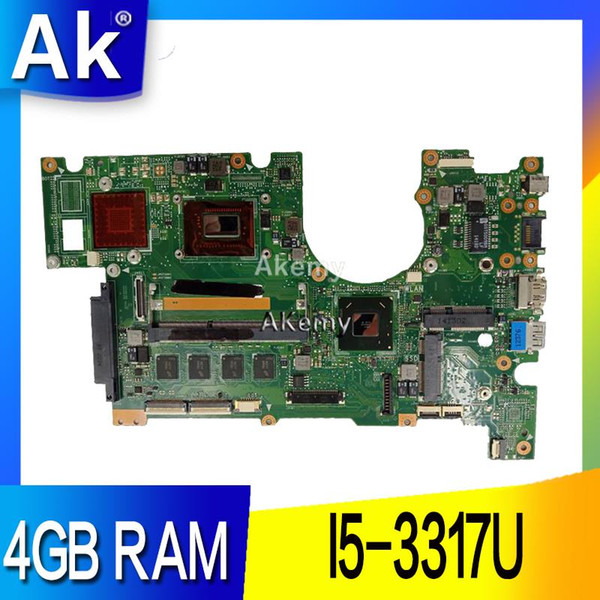 AK B400A Laptop motherboard I5-3317U CPU REV.2.0 4GB RAM for ASUS B400VC B400V Test mainboard B400A motherboard test 100% ok