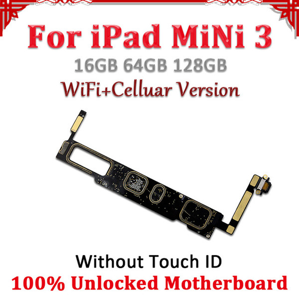 No iCloud 3G Version Motherboard For iPad Mini 3,Full Working Logic Board For iPad Mini 3 Motherboard With/Without Touch ID