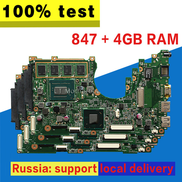 X202E Motherboard REV 2.0 847 4G For ASUS X201E X201EP Q200E S200E Laptop motherboard X202E Mainboard test OK