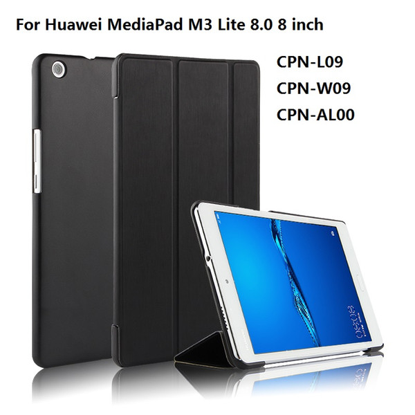 New 2017 Ultra thin case For Huawei MediaPad M3 lite 8.0 Tablet 3-folding Stand Flip Cover for CPN-L09 CPN-W09 CPN-AL00+ Gift