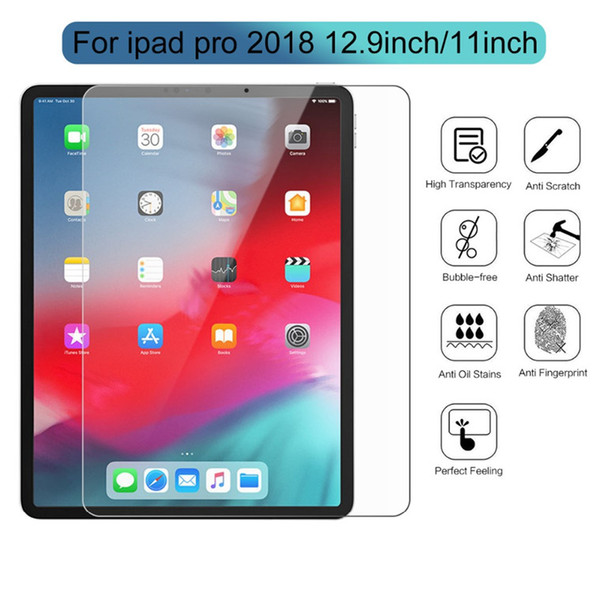 9H Premium Tempered Glass Screen Protector for New iPad Pro 2018 11 12.9 inch 2017 2 3 4 5 6 Air 1/2 mini 4 Pro 9.7 10.5 ( NO Package )