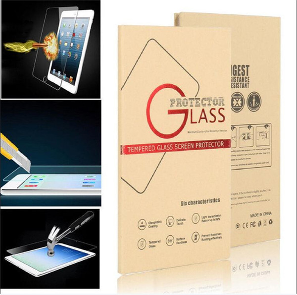 For ipad pro mini 3 4 9H 0.4MM Tempered Glass Screen Protector Film Explosion-Proof Screen Guard with boxes for ipad 2 3 4 5 air pro 12.9'