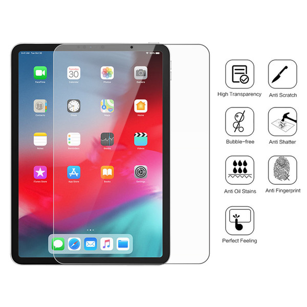 (MOQ 50Pcs) Screen Protector for Apple iPad Pro 11 2018 Tempered Glass Film Tablet Screen Protector for iPad Pro 12.9 2018