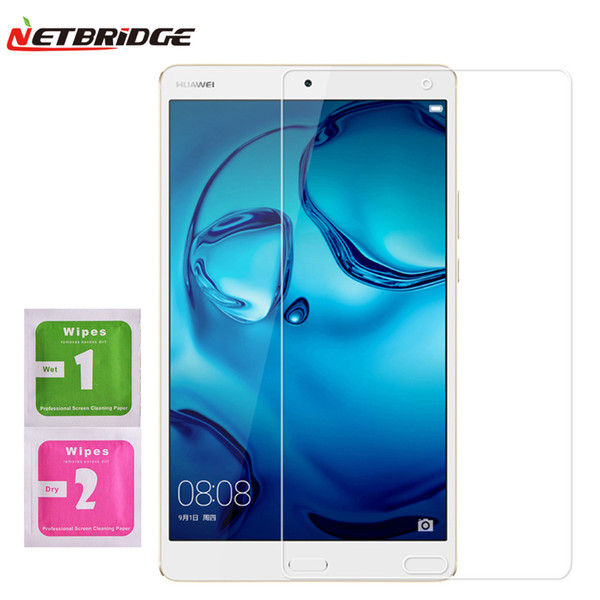 Wholesale-For Huawei Mediapad m3 8.4 Inch Tablet PC Tempered Glass Screen Protector Film 2.5D Edge 9H Transparent Ultra-thin Tablet Glass