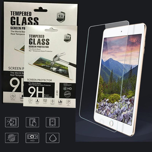 For ipad 2 3 4 5 6 Pro 10.5 Mini Mini 4 Tempered Glass Anti-Scratch 0.3MM Screen Protector New Film with Paper Retail Package