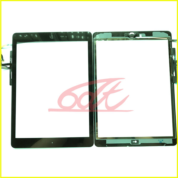 for Ipad Air Digitizer Tablet PC Screen Assembly with home button & preattached adhesive Repair Parts Free DHL