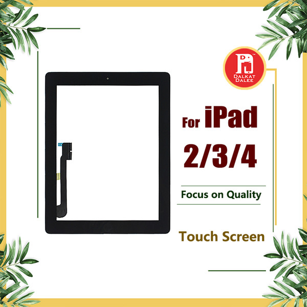 For iPad 2 3 4 Screen Digitizer Glass Touch Panel Replacement Repair Parts Assembly With Home Button Adhesive Sticker for ipad2 3 4