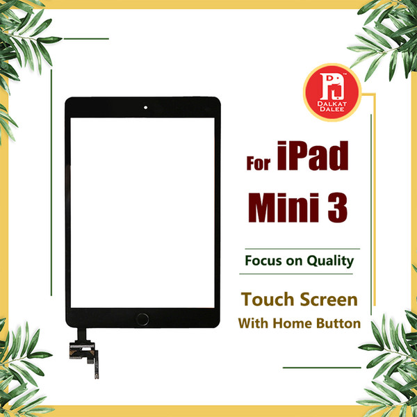 Glass For iPad Mini 3 Screen Replacement Front Touch Screens Digitizer with IC Connector and Home Button Adhesive Camera Holder